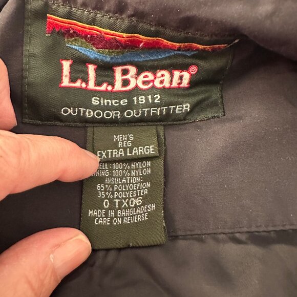 LL Bean Vtg Jacket Mens XL Nylon Jacket Thinsulate Insulation Embroidered Logo - Picture 2 of 10